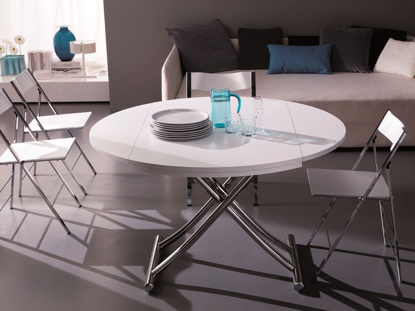 table relevable extensible ovale