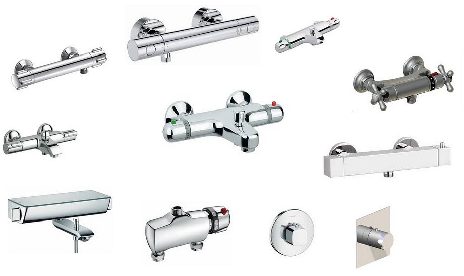 tous les styles de mitigeurs thermostatique douche et baignoire