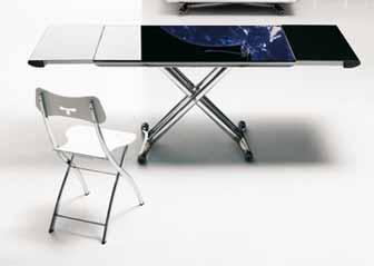 table basse relevable en aluminium