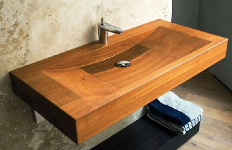 vasque rectangulaire en bois