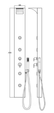 installation colonne de douche Sanlingo blanche avec jets de massage