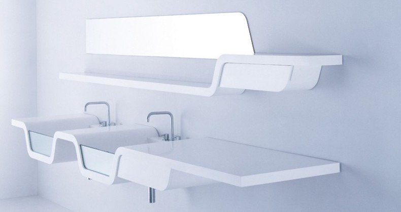 Bien choisir son meuble lavabo: nos conseils pour les salles de ... Meuble en rond de dessous de lavabo
