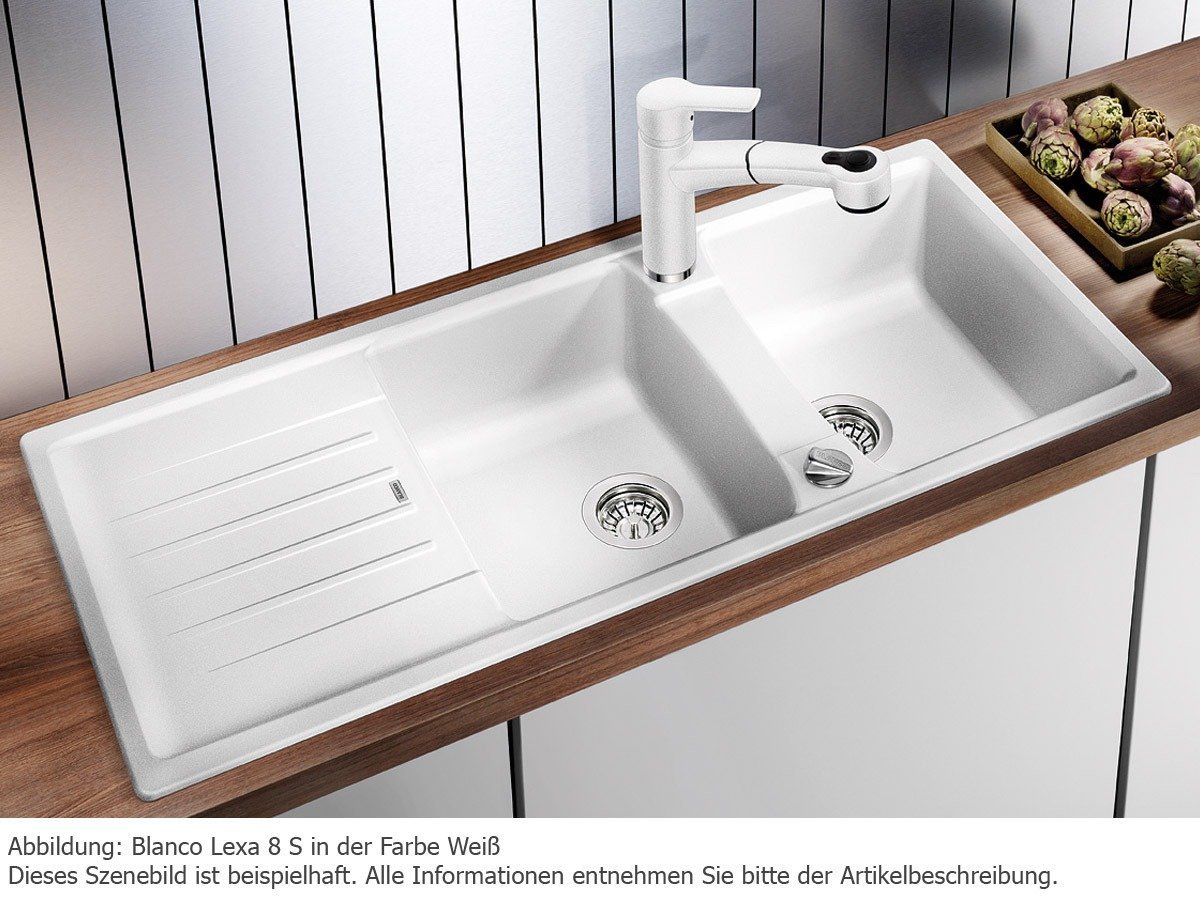 Evier 2 bacs BLANCO encastrable Blancolexa 8S Silgranit