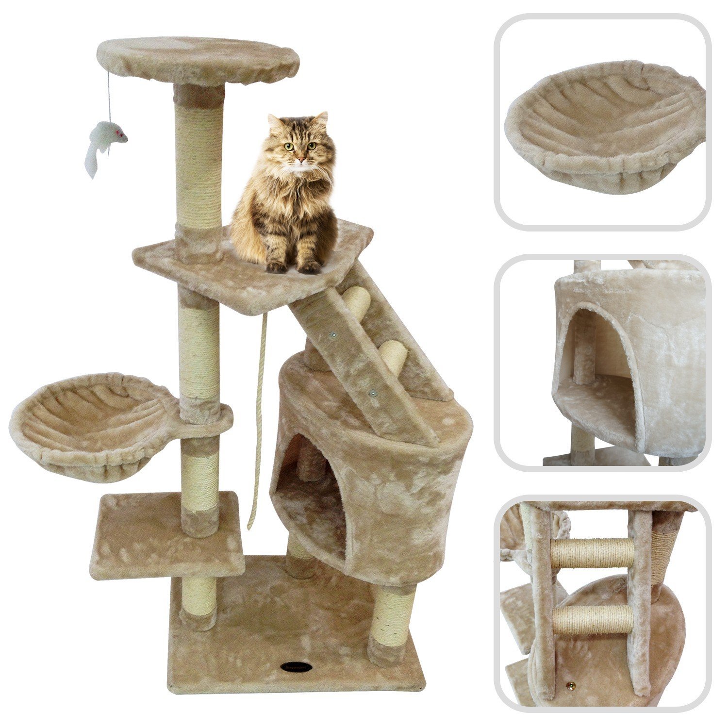 Arbre à chat avec griffoir et tour en sisal (Lolipet)