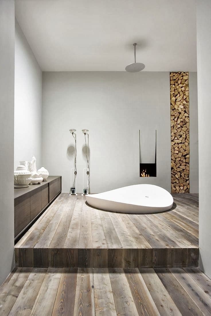 baignoir encastrée dans parquet