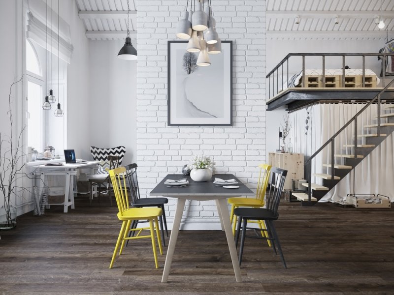 Design scandinave brique blanche