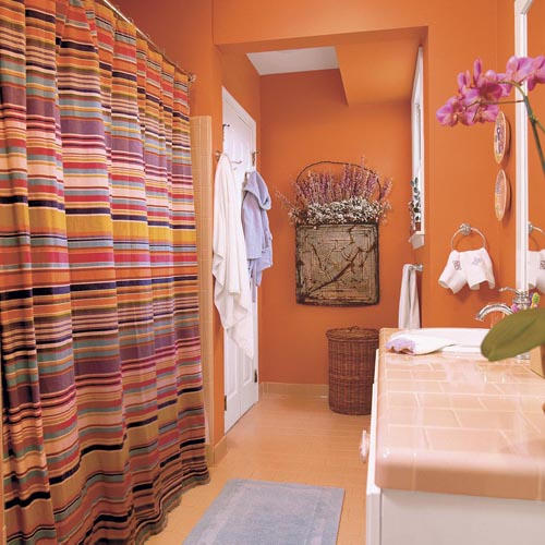 idee salle de bain orange