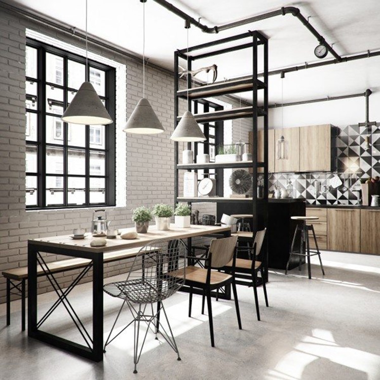 Symbiose des styles. Une touche scandinave dans un loft industriel.. Source : deavita.fr