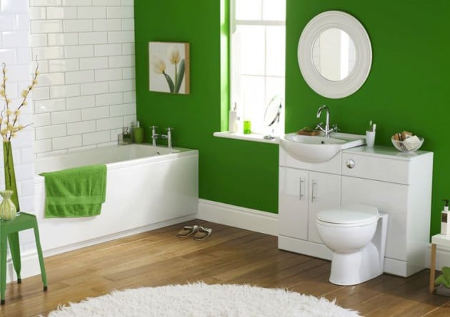 salle-de-bain-vert-et-blanc