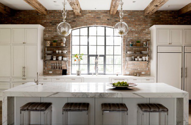 briques-dans-une-cuisine-moderne-et-rustique