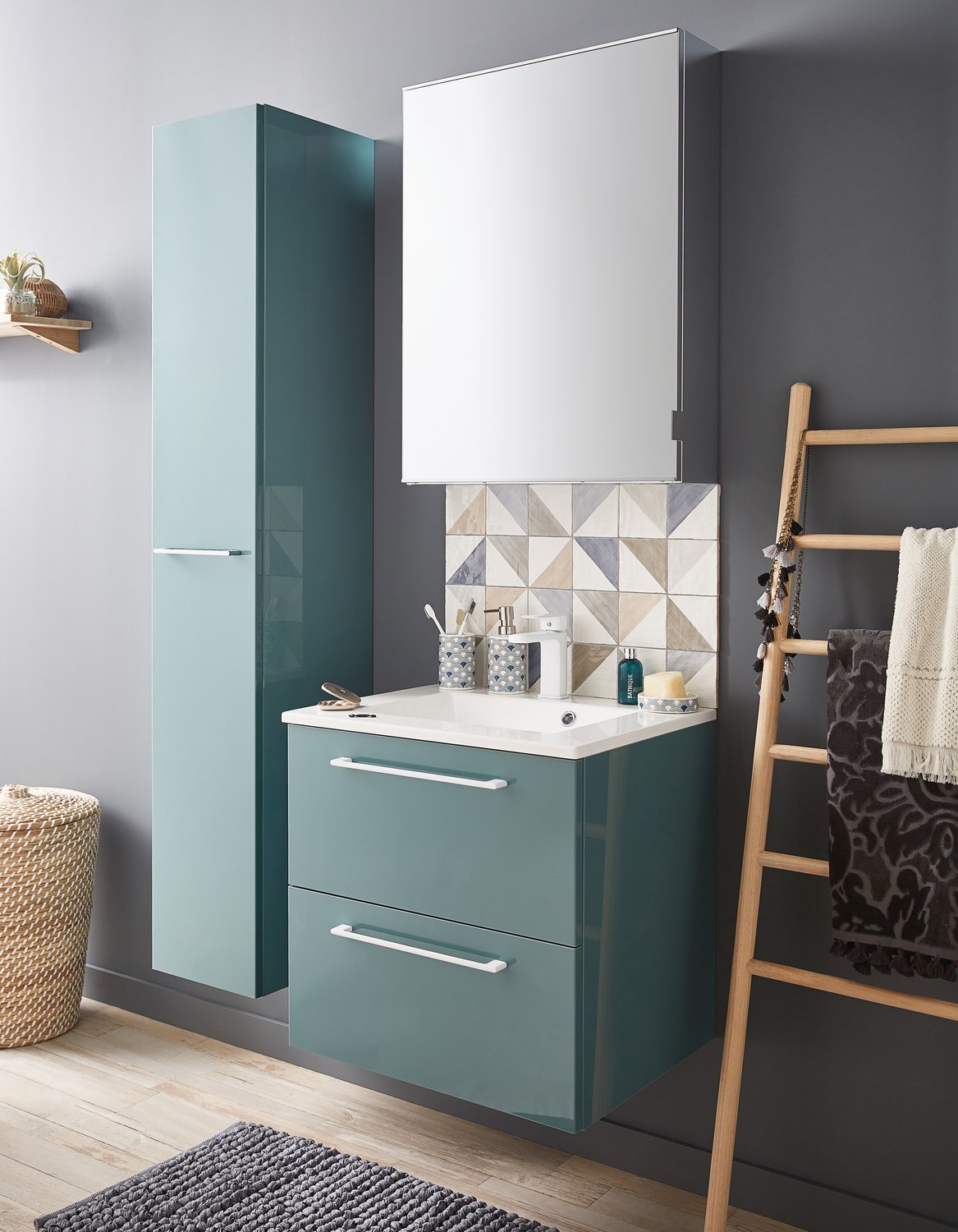 aménagement d'une salle de bain bleu vert salle de bain bleu vert