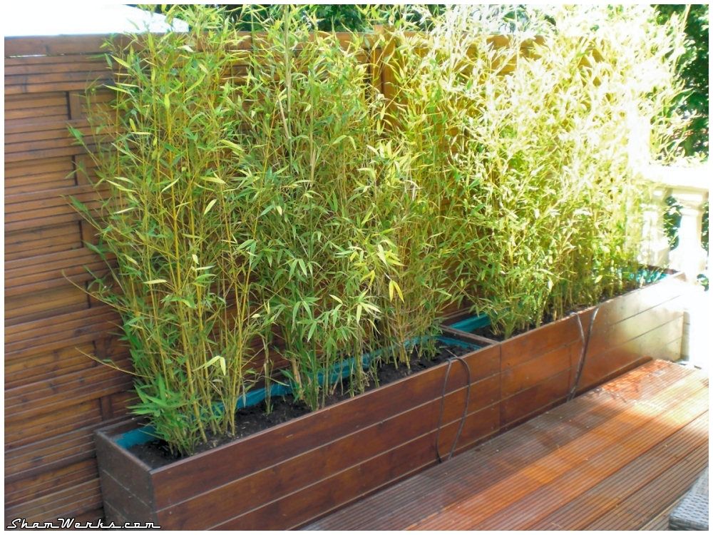 Jardinière en palette pour bambous