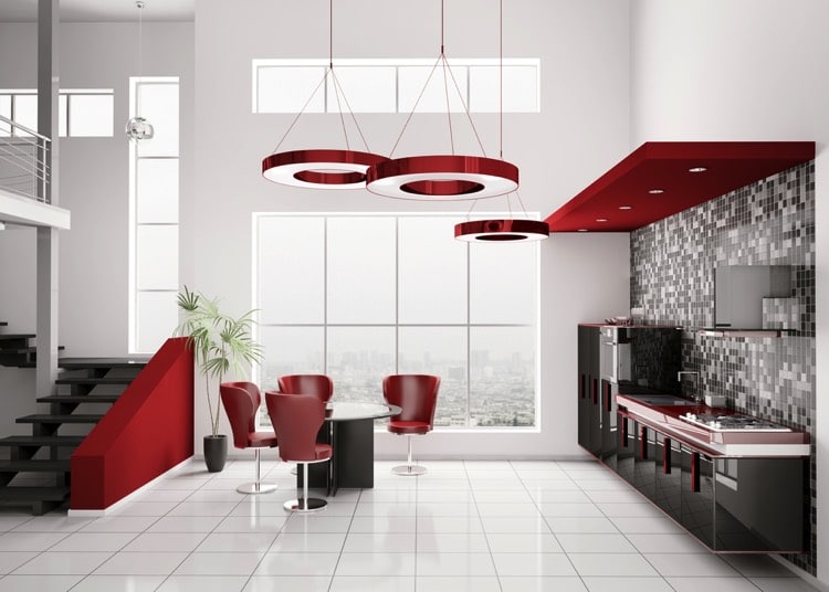 couleurs vives dans une salle à manger