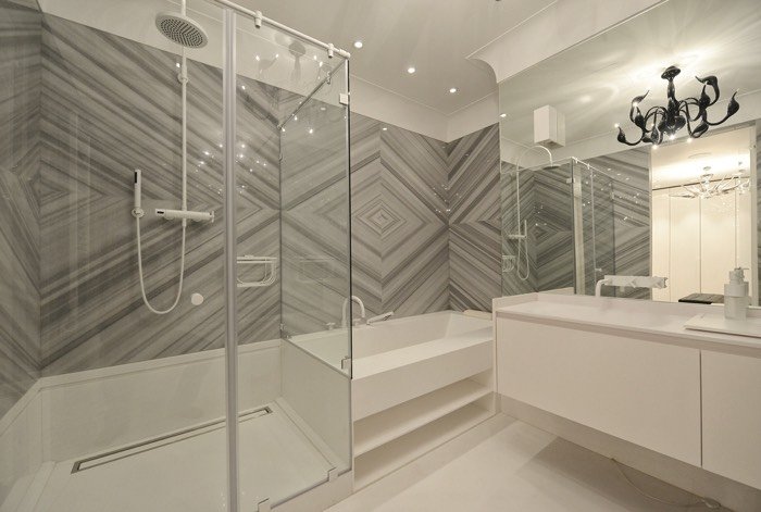 salle de bain en pierre, marbre haut de gamme