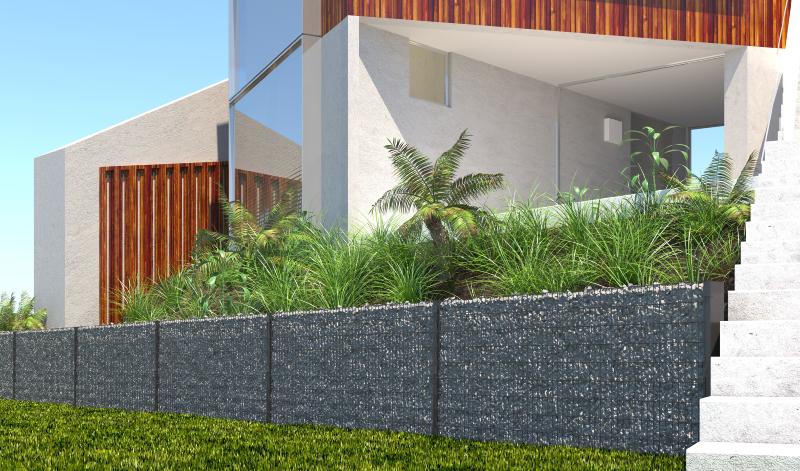 Une clôture en gabion